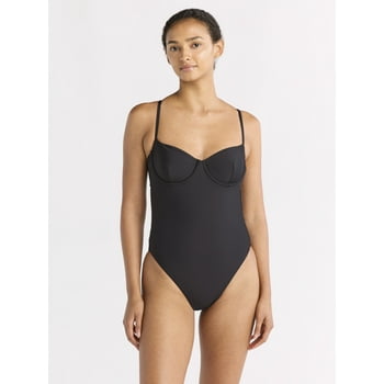 Free Assembly Women's Underwire One Piece Swimsuit, Sizes XS-XL