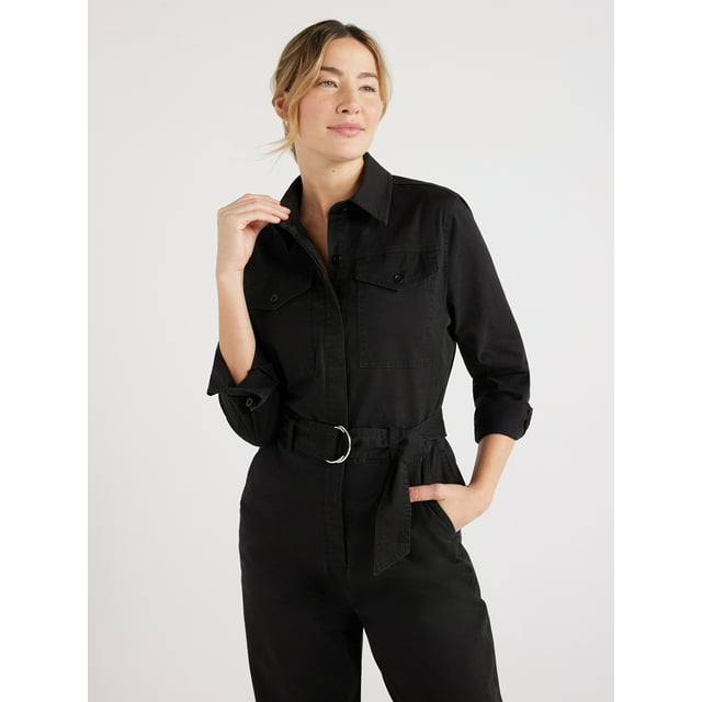 Free Assembly Women's Utility Jumpsuit, 27” Inseam, Sizes XSXXXL