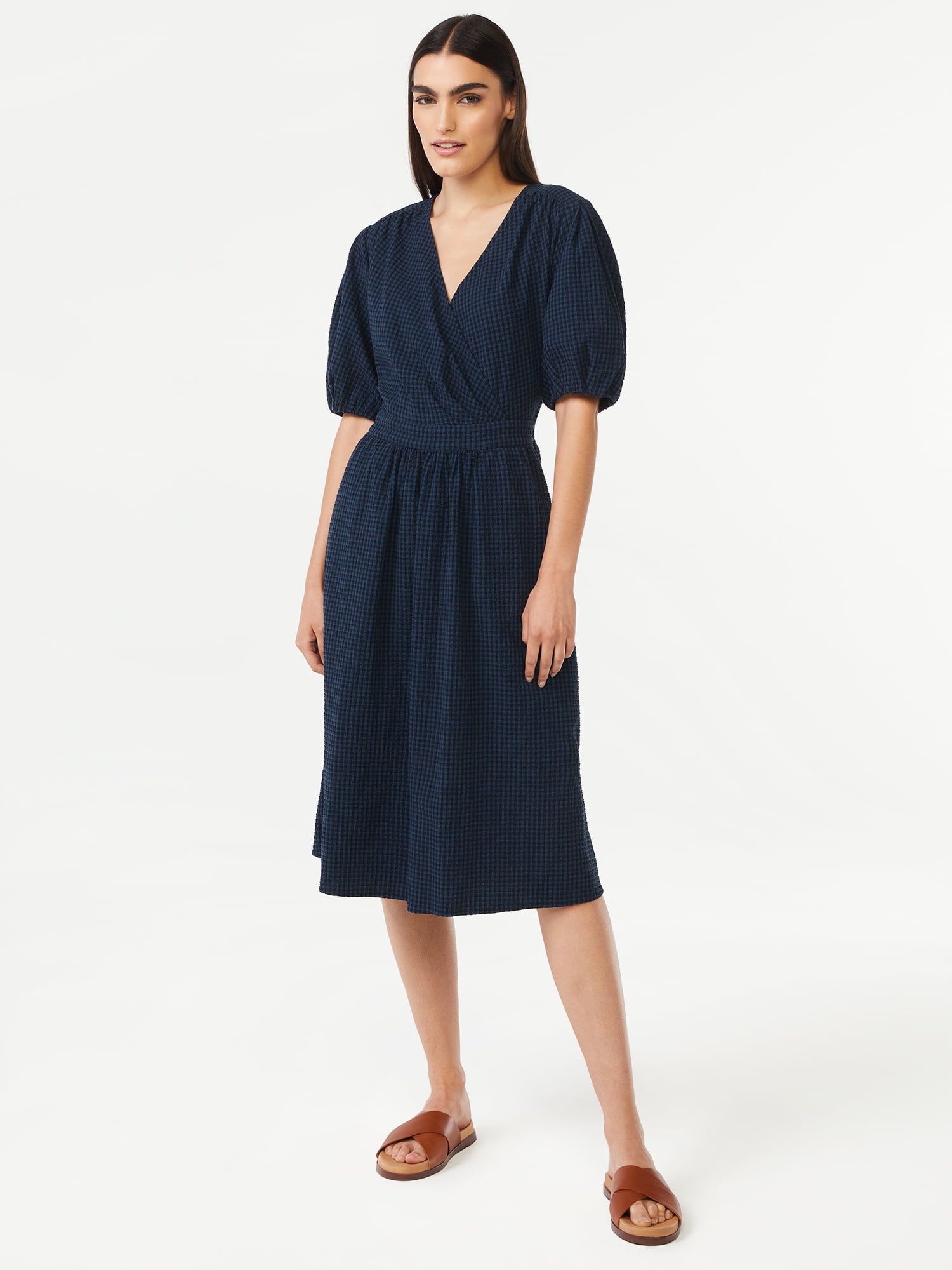 Ganni heavy crepe wrap cheap dress