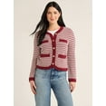 thumbnail image 1 of Free Assembly Women’s Welt Pocket Cardigan Sweater, Lightweight, Sizes XS-XXL, 1 of 5