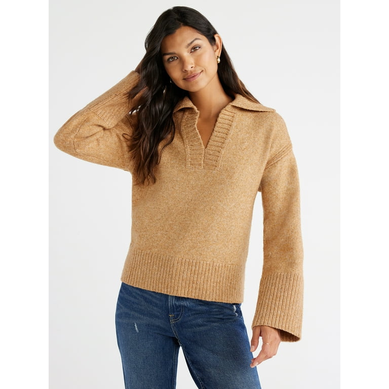 Women's Big Collar Jumper Free Assembly Women's Wide Collar