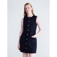 thumbnail image 1 of Free Assembly Women's and Women's Plus Sleeveless Button Front Combo Shift Dress, Sizes XS-4X, 1 of 5