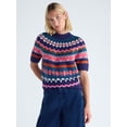 thumbnail image 1 of Free Assembly Women's Yoke Stitch Sweater with Short Sleeves, Midweight, Sizes XS-XXL, 1 of 5
