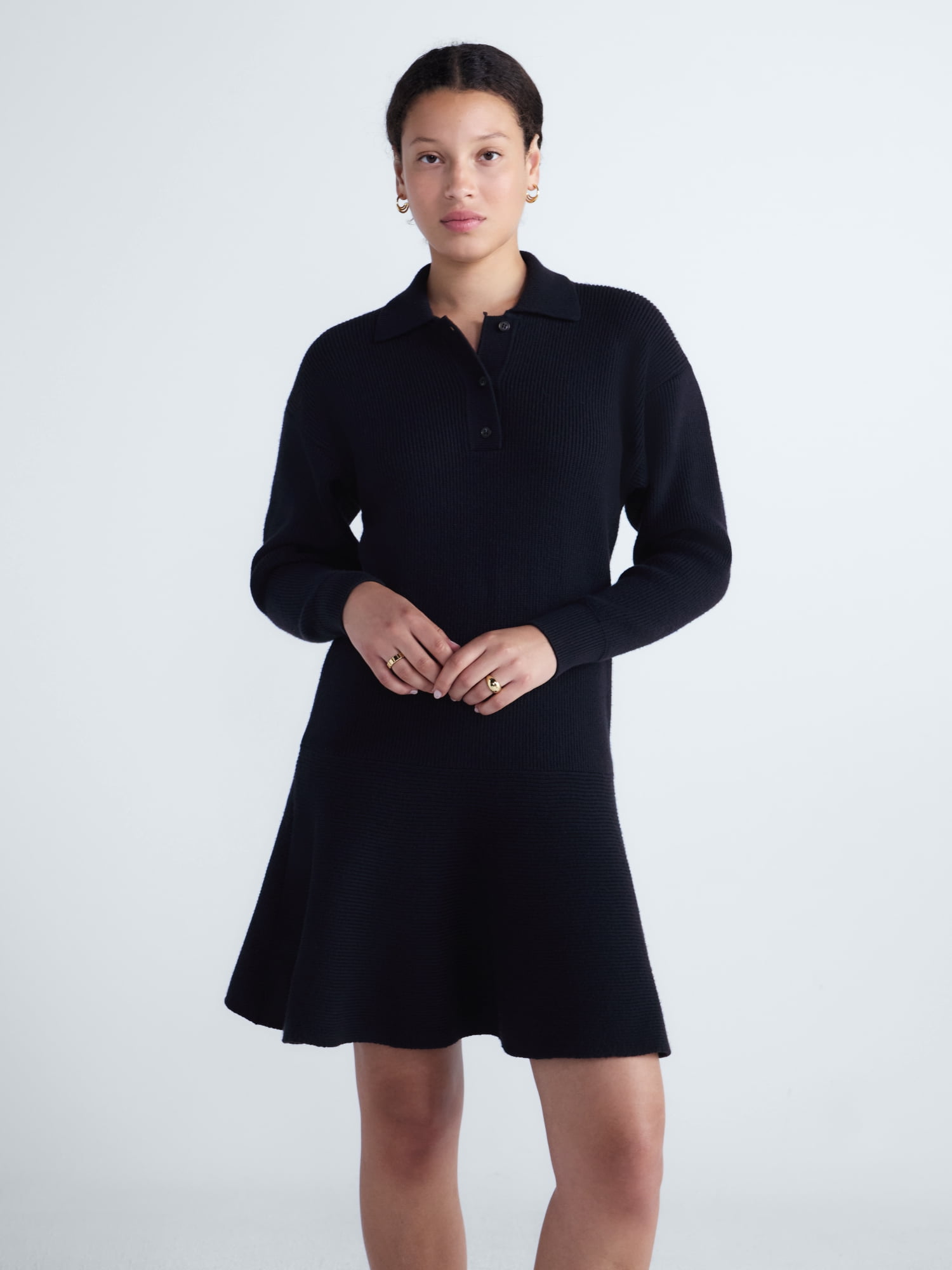 Free Assembly Women's and Women's Plus Drop Waist Mini Sweater Dress, Midweight, Sizes XXS-3X