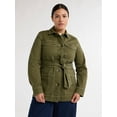 thumbnail image 1 of Free Assembly Women’s and Women's Plus Belted Cotton Utility Jacket, Sizes XS-4X, 1 of 5