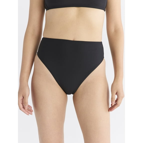 Free Assembly Women's and Women’s Plus Cheeky High Waisted Bikini Swim Bottoms, Sizes XS-1X