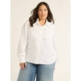 thumbnail image 1 of Free Assembly Women's and Women’s Plus Cotton Embellished Button Front Shirt, Sizes XS-4X, 1 of 5