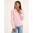 thumbnail image 1 of Free Assembly Women's and Women’s Plus Cotton Embellished Button Front Shirt, Sizes XS-4X, 1 of 5