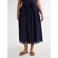 thumbnail image 1 of Free Assembly Women's and Women's Plus Cotton Eyelet Midi Skirt, Sizes XS-4X, 1 of 5