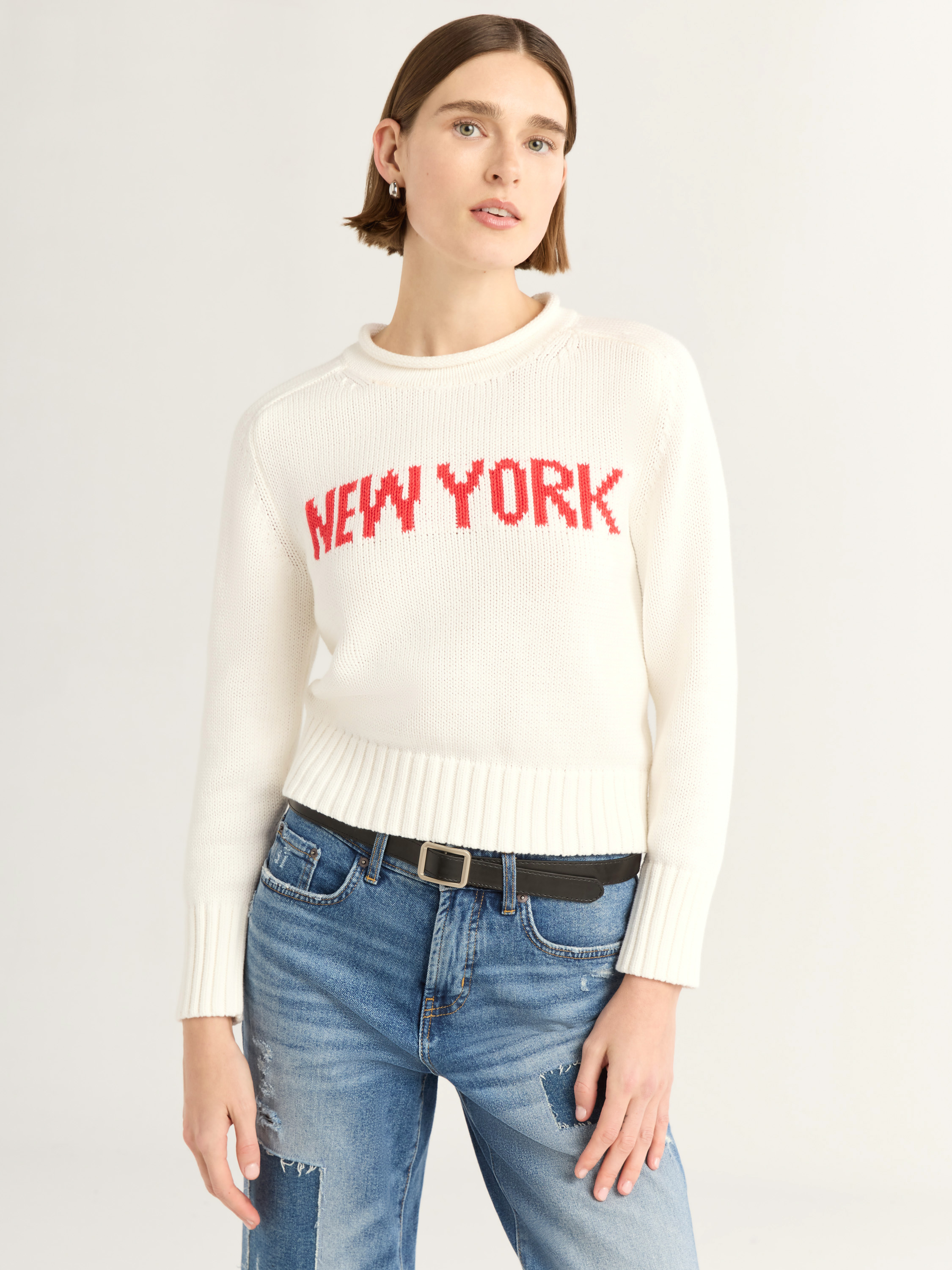 Free Assembly Women's Long Sleeve Saddle Shoulder Cotton Sweater Plus Size XS-4X