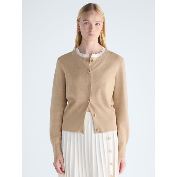 Free Assembly Women's and Women's Plus Cozy Yarn Cardigan Sweater, Midweight, XS-4X