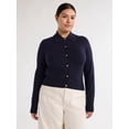 thumbnail image 1 of Free Assembly Women’s and Women's Plus Cozy Yarn Collared Cardigan Sweater with Long Sleeves, Lightweight, Sizes XS-4X, 1 of 5