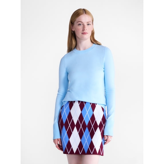Free Assembly Women's and Women's Plus Cozy Yarn Crewneck Sweater, Midweight, Sizes XS-4X