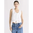 thumbnail image 1 of Free Assembly Women's and Women's Plus Cropped Tie Front Embroidered Cotton Top, Sizes XS-4X, 1 of 5