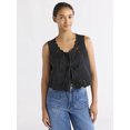 thumbnail image 1 of Free Assembly Women's and Women's Plus Cropped Tie Front Embroidered Cotton Top, Sizes XS-4X, 1 of 5