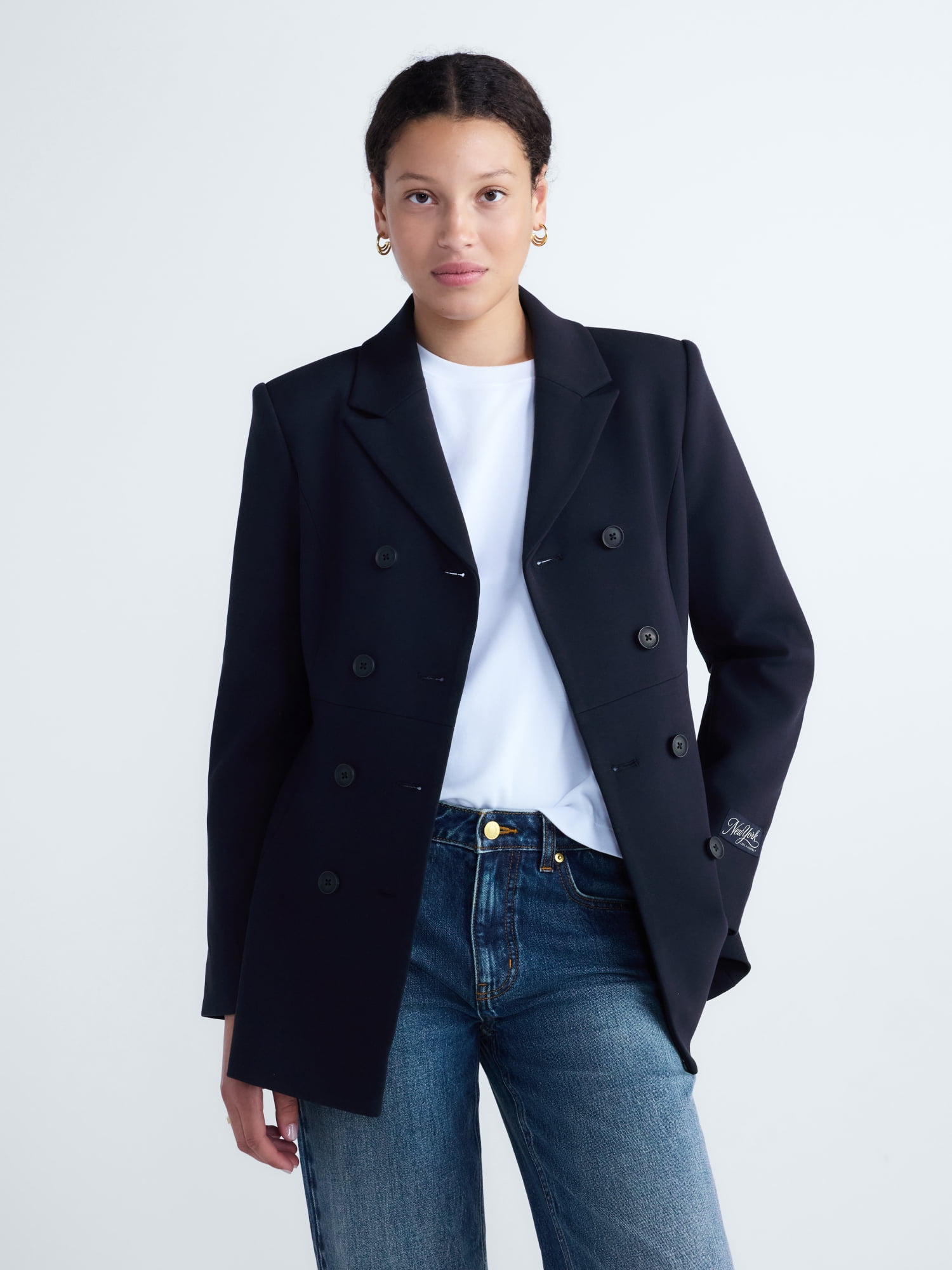 Free Assembly Women's Double Breasted Peplum Blazer, Sizes XXS-XXL