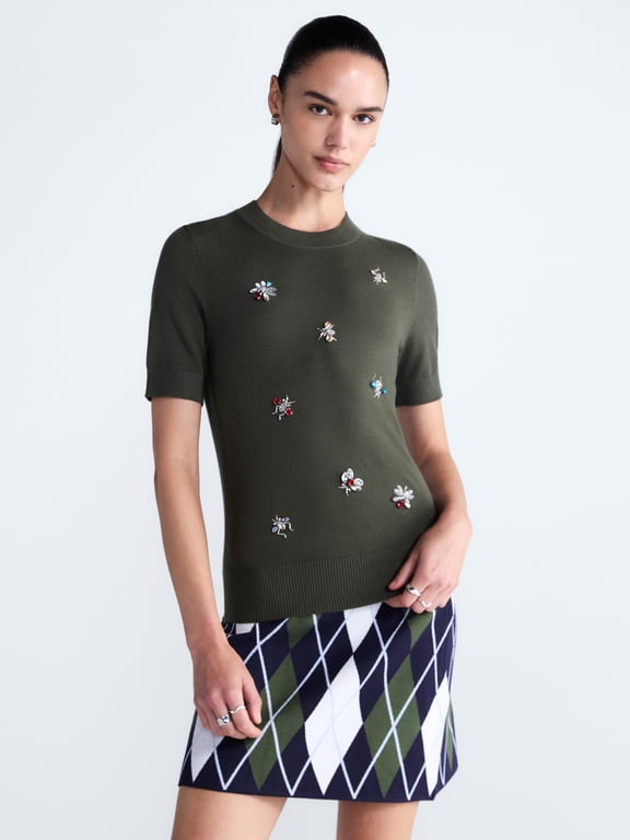 Representative product-family photo: Women's and Women's Plus Embellished Cozy Yarn Sweater. Pictured option and availability are unverified.