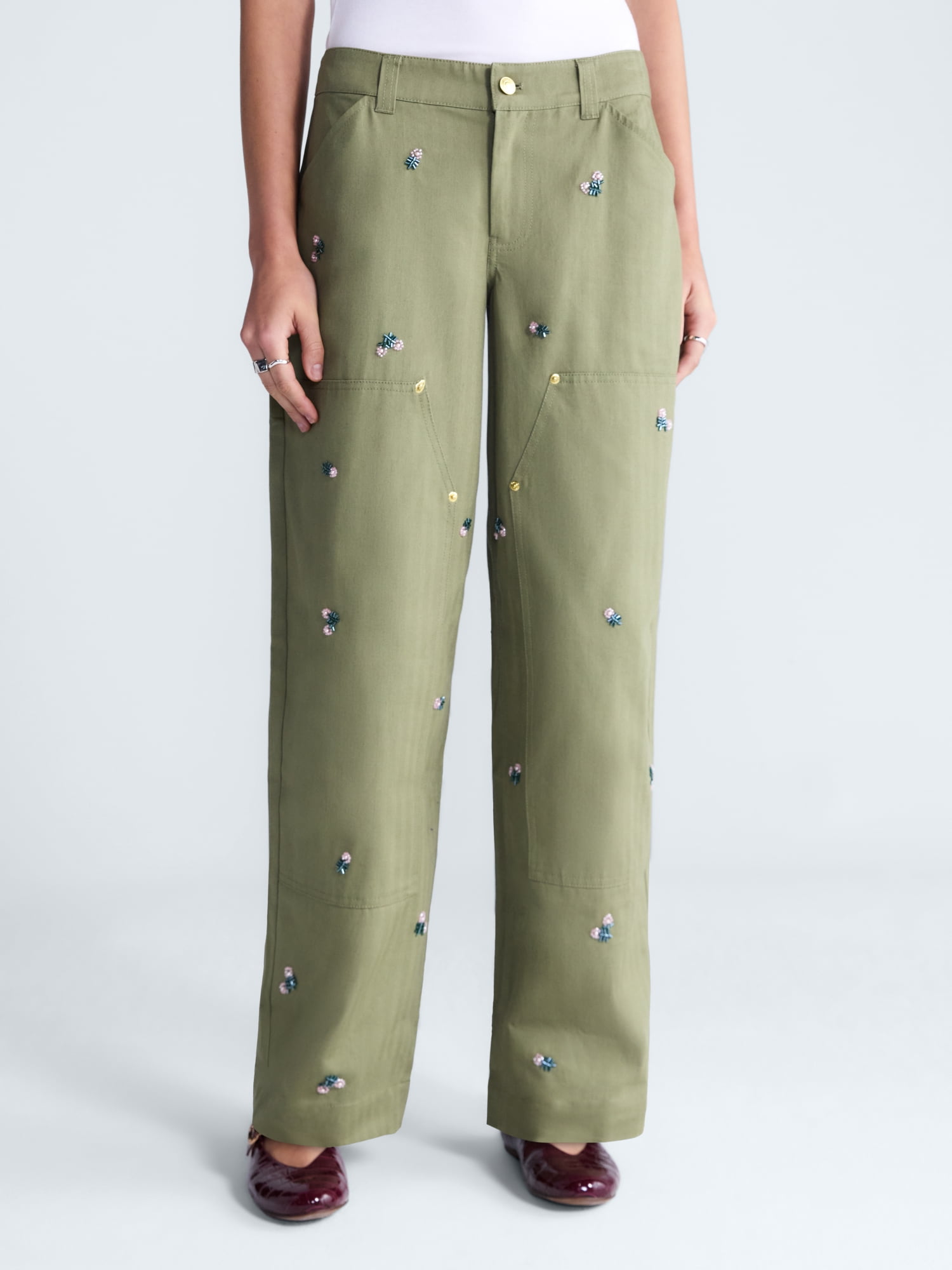Free Assembly Women's and Women's Plus Embellishment Utility Pants, Sizes 0-28W