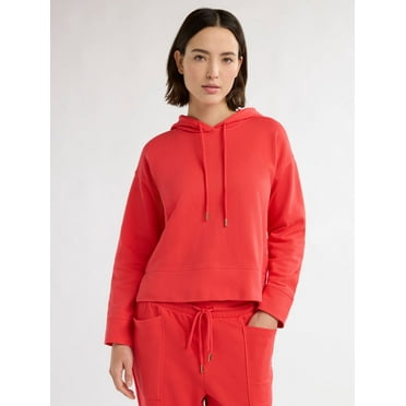 Free Assembly Women's and Women's Plus French Terry Cloth Hoodie with Long Sleeves, Sizes XS-4X