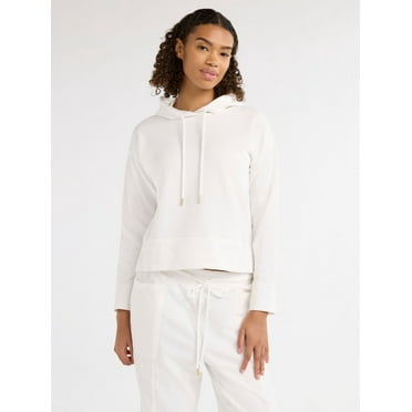 Free Assembly Women's and Women's Plus French Terry Cloth Hoodie with Long Sleeves, Sizes XS-4X