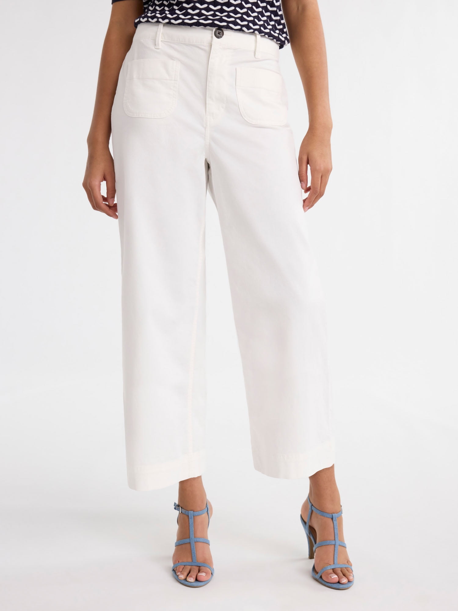 Free Assembly Women's and Women's Plus High Rise Cropped Wide Leg Pants, 26” Inseam, Sizes XS- 4X