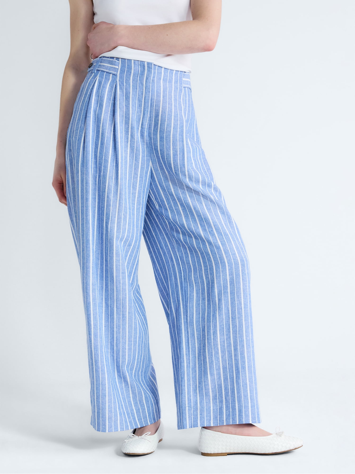 Free Assembly Women's and Women's Plus High Rise Wide Leg Cropped Pants, 27" Inseam, Sizes XS-4X