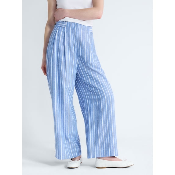 Free Assembly Women's and Women's Plus High Rise Wide Leg Cropped Pants, 27" Inseam, Sizes XS-4X