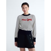 Free Assembly Womens and Womens Plus Matching Cashmere Sweater with Puff Sleeves, Midweight, Sizes XXS-4X