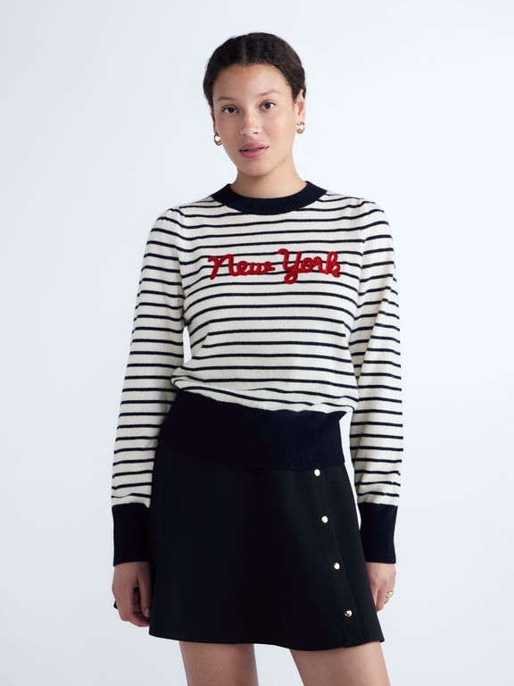 Women's and Plus Cashmere Sweater with Puff Sleeves, Midweight, Sizes XXS-4X