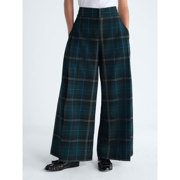 Free Assembly Women's and Women's Plus Pleated Wide Leg Trousers, 31.5" Inseam, Sizes XS-4X