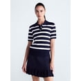thumbnail image 1 of Free Assembly Women's and Women's Plus Polo Sweater with Short Sleeves, Lightweight, Sizes XS-4X, 1 of 6