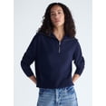 thumbnail image 1 of Free Assembly Women's and Women's Plus Quarter Zip Sweater, Midweight, Sizes XS-4X, 1 of 5