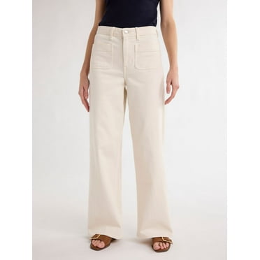 Free Assembly's Women's and Women's Plus Wide Leg Jeans with Patch Pockets, 30", 32", and 34" Inseams, Sizes 0-28