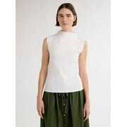 Free Assembly Women’s and Women's Plus Sleeveless Mock Neck Top, Sizes XS-4X