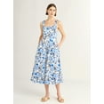 thumbnail image 1 of Free Assembly Women's and Women's Plus Sleeveless Square Neck Cotton Midi Dress, Sizes XS-4X, 1 of 4