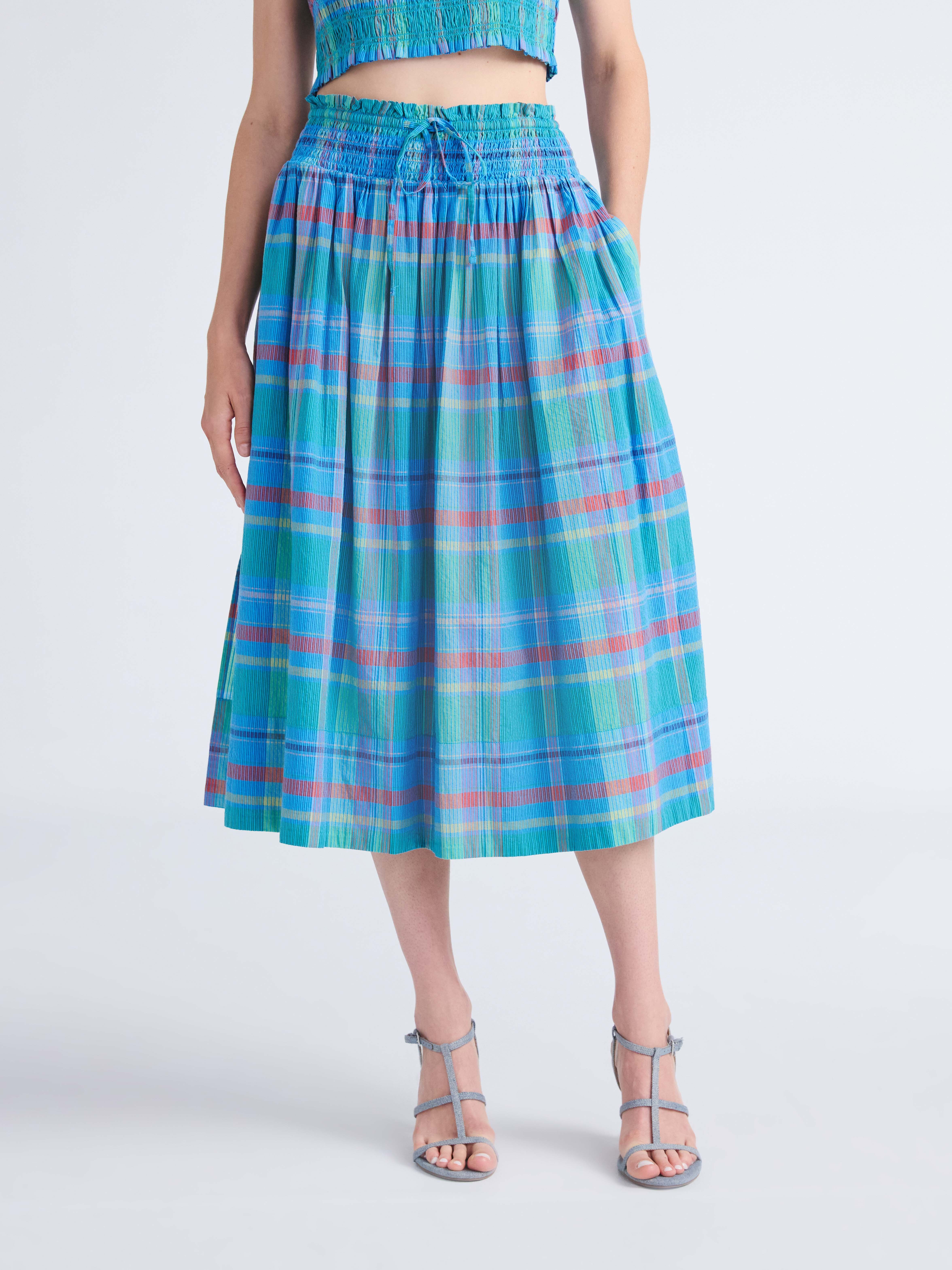 Free Assembly Women's and Women's Plus Smocked Cotton Maxi Skirt, Sizes XS-4X