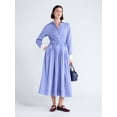 thumbnail image 1 of Free Assembly Women’s and Women's Plus Smocked Gingham Shirtdress, XS-4X, 1 of 5