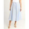 thumbnail image 1 of Free Assembly Women's and Women's Plus  Tie Front Cotton Maxi Skirt, XS-4X, 1 of 4
