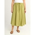 thumbnail image 1 of Free Assembly Women's and Women's Plus  Tie Front Cotton Maxi Skirt, XS-4X, 1 of 4