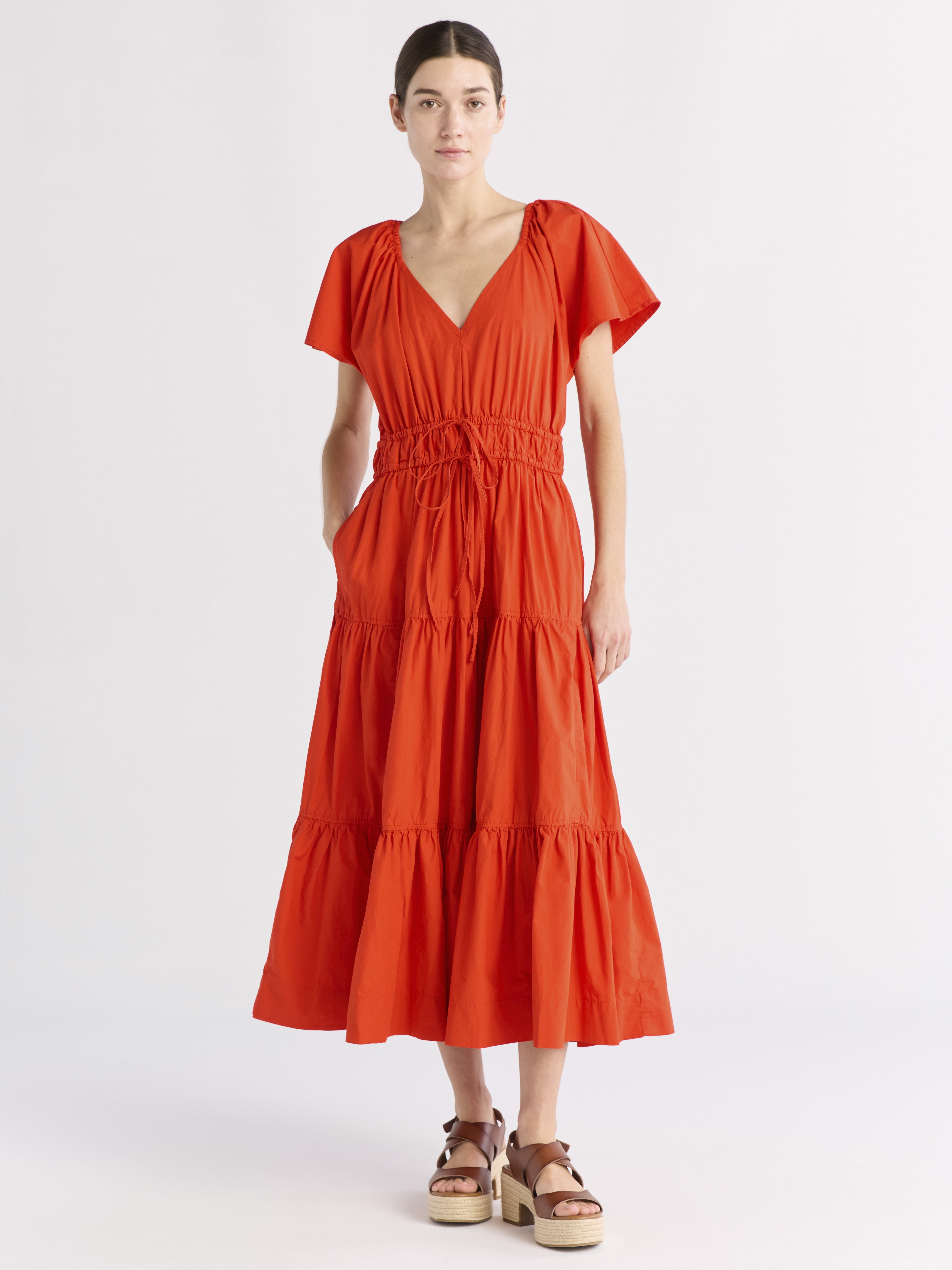 Free Assembly Women's and Women's Plus Tiered Cotton Maxi Dress, Sizes XS-4X