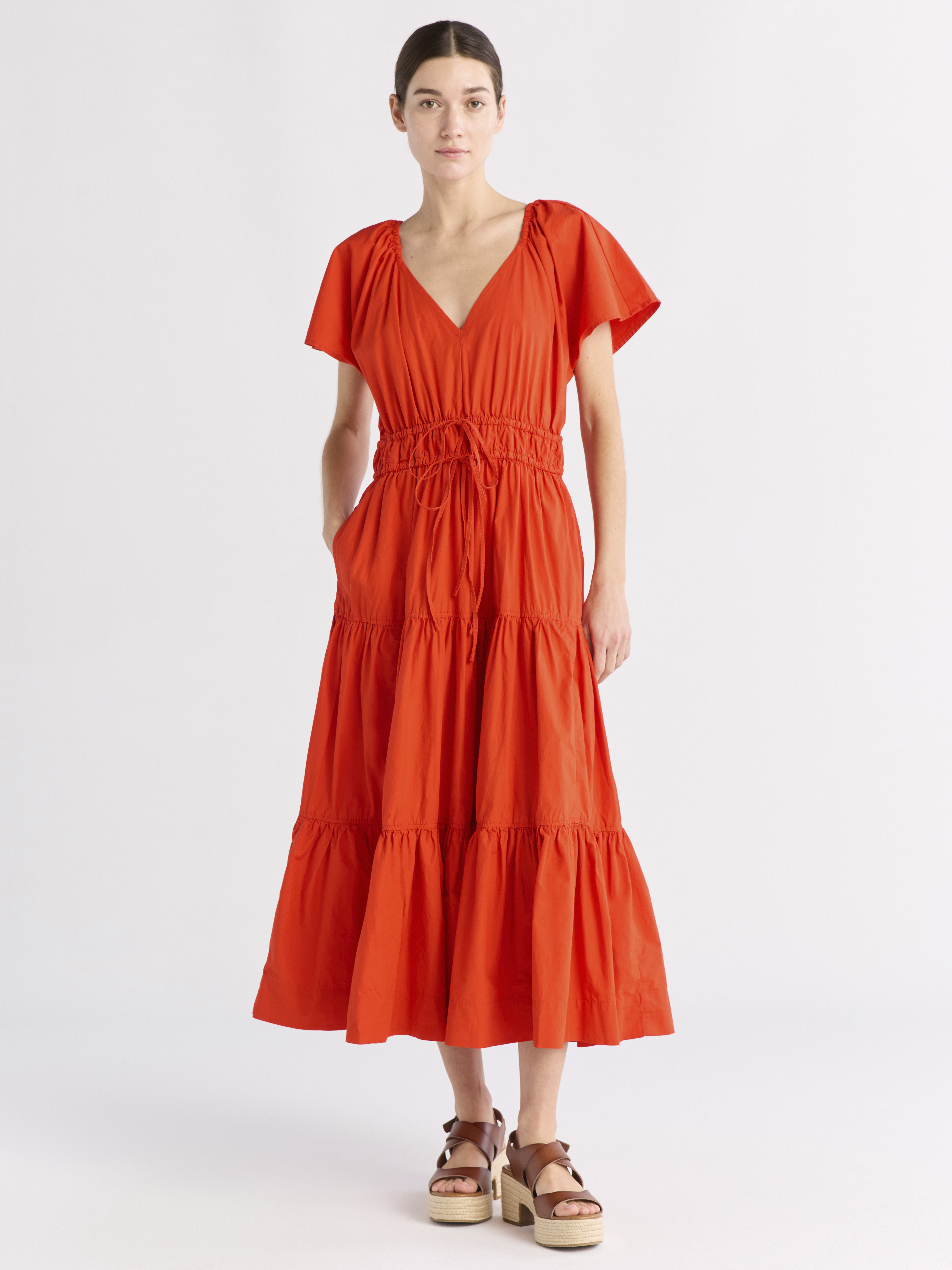 Free Assembly Women's and Women's Plus Tiered Cotton Maxi Dress, Sizes XS-4X