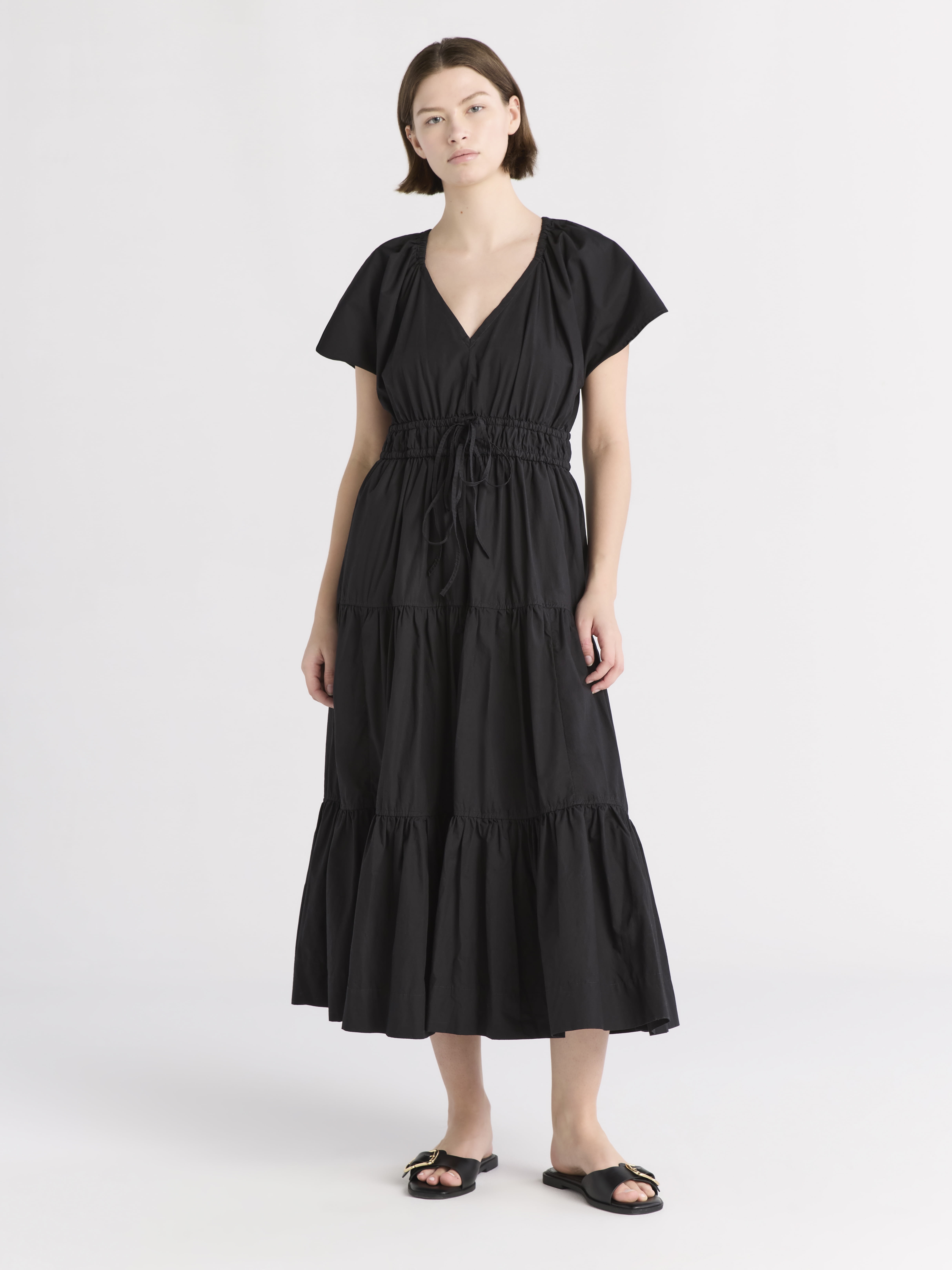 Free Assembly Women's and Women's Plus Tiered Cotton Maxi Dress, Sizes XS-4X