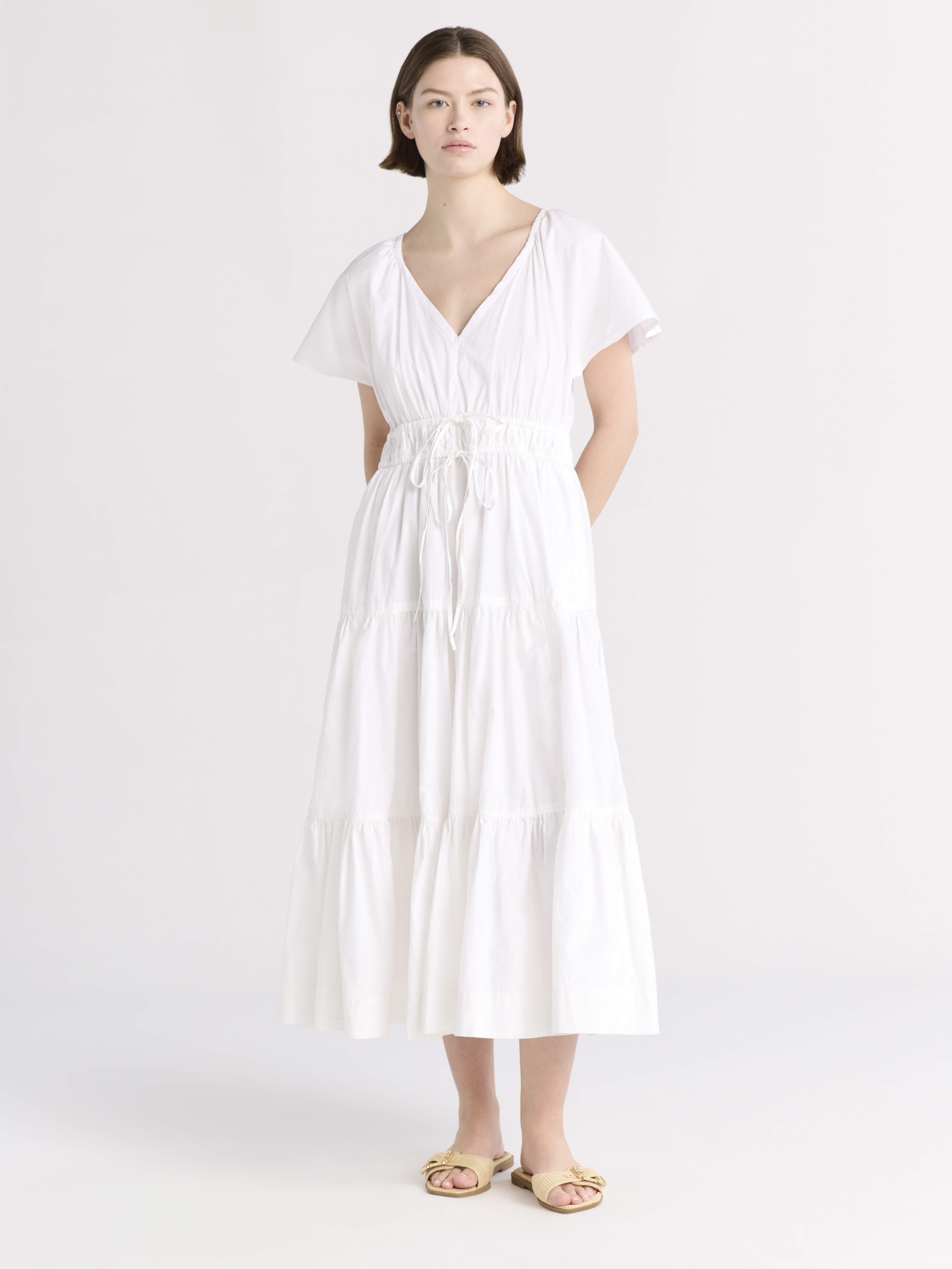 Free Assembly Women's and Women's Plus Tiered Cotton Maxi Dress, Sizes XS-4X