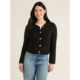 thumbnail image 1 of Free Assembly Women’s and Women 's Plus Welt Pocket Cardigan Sweater, Lightweight, Sizes XS-4X, 1 of 5