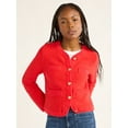 thumbnail image 1 of Free Assembly Women’s and Women 's Plus Welt Pocket Cardigan Sweater, Lightweight, Sizes XS-4X, 1 of 5