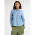 thumbnail image 1 of Free Assembly Women’s Western Denim Shirt, Sizes XS-XXXL, 1 of 5