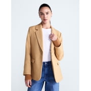 Free Assembly Women's and Women's Plus Single-Breasted Blazer with Ribbed Cuffs, Sizes XS-4X