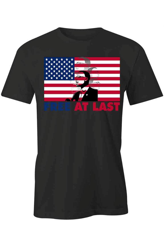 Free At Last MLK Jr T-Shirt | Inspirational Quote Black Tee Gift