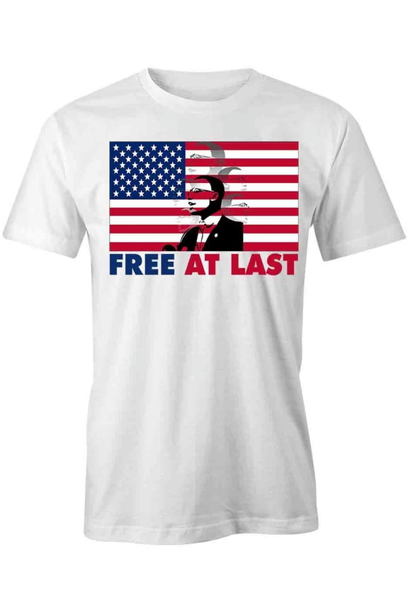 Free At Last MLK Jr T-Shirt | Inspirational Quote White Tee Gift