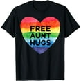 thumbnail image 1 of Free Aunt Hugs LGBT Flag Pride Awareness Month Rainbow Pride T-Shirt, 1 of 3